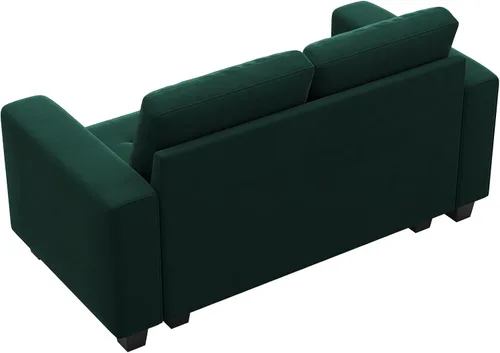 Vista 8 de Belffin Sofá de dos plazas modular de terciopelo sofá de 2 plazas asientos de amor para espacio pequeño verde