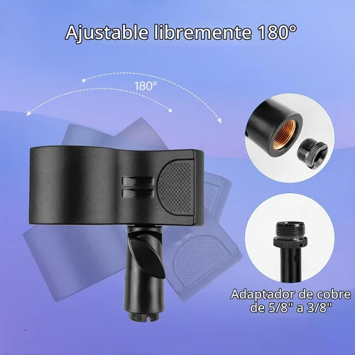 Vista 4 de BILIONE Soporte para micrófono, clip grande para accesorios de micrófono para soportes y trípode