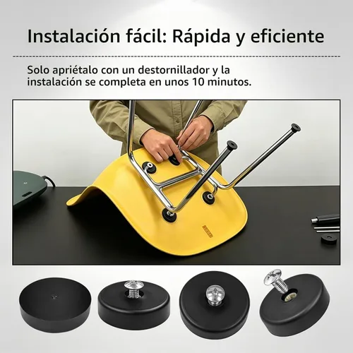 Vista 6 de Soporte de choque compatible con almohadillas de goma para silla Eames