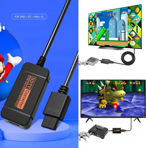 Vista 4 de YEHUIM Convertidor HDMI con cable HDMI para N64GamecubeSNES