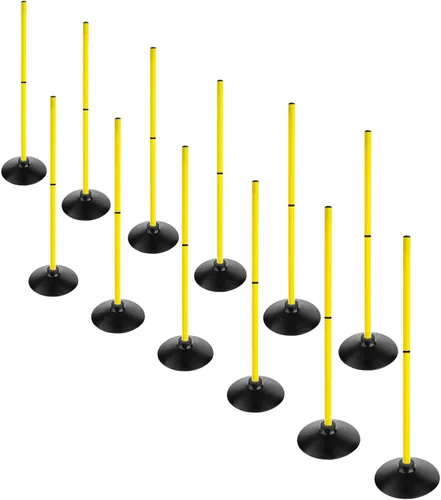 Vista 3 de Juego de bastones de agilidad de fútbol Desmontable Deportes Entrenamiento Speed Pole Slalom Poles con Base de goma Equipo de Traning Deportivo