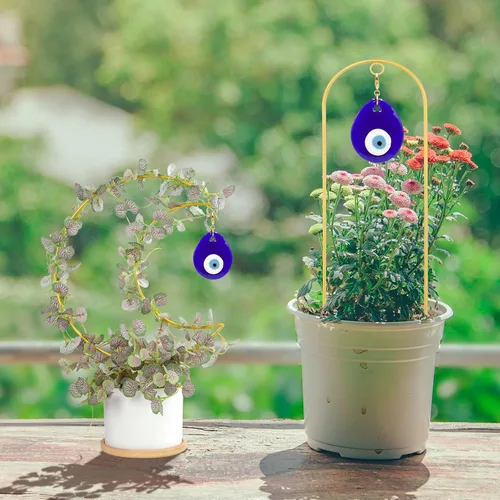 Vista 2 de Paquete de 2 enrejados pequeños para plantas en maceta, estacas de soporte de metal dorado para plantas trepadoras de interior, accesorios