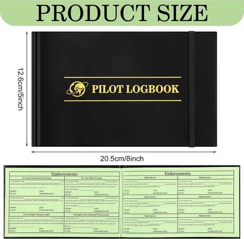 Vista 2 de ReliThick 4 cuadernos de registro de piloto de tapa dura, color negro, libro de registro de vuelo (elegante)