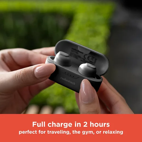 Vista 5 de RadioShack Auriculares inalámbricos de alto rendimiento, auriculares con cancelación activa de ruido, IPX5 resistentes al agua Bluetooth con batería