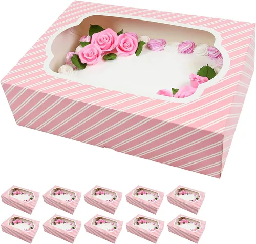 Vista 17 de Global Sugar Art - Caja de 14 x 10 x 5 pulgadas con ventana, color negro, 5 Rayas negras