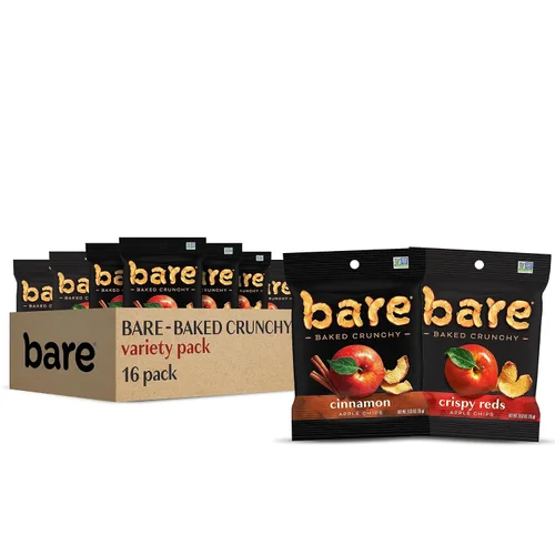 Vista 13 de Bare Chips de coco crujientes al horno desnudo, tostadas, 3 veces bolsas compartidas (6 pack)