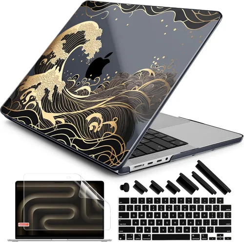 Vista 15 de DONGKE Funda para M5 MacBook Pro de 14 pulgadas 2025 2024-2021 M4 M3 M2 M1, cubierta de carcasa dura de plástico compatible con A3434 A3112 A3401