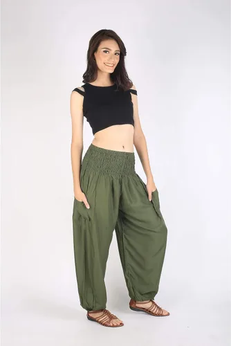 Vista 7 de Pantalones bohemios pantalones harem de yoga para mujer para la playa