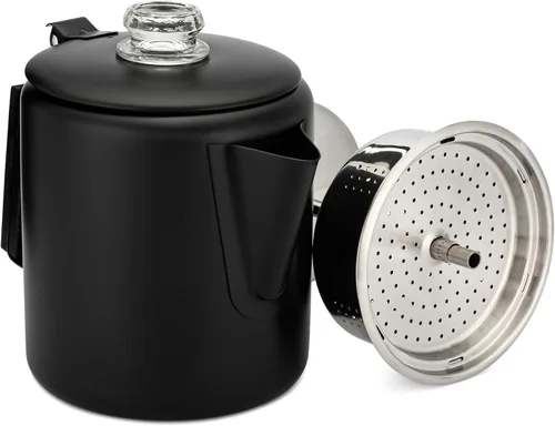 Vista 6 de COLETTI Bozeman Negra Cafetera Percoladora — Cafetera de Camping — La Cafetera Percoladora Más Elegante de América – SIN Aluminio ni Plástico