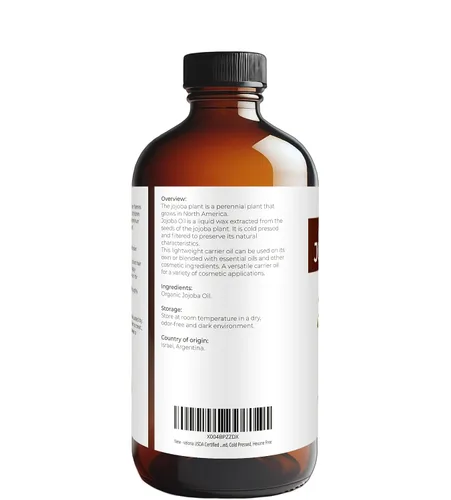 Vista 6 de Velona Aceite de Jojoba USDA Certificado Orgánico - 16 Fl Oz en Botella de Vidrio 100% Puro y Natural Dorado, Sin Refinar, Prensado en Frío