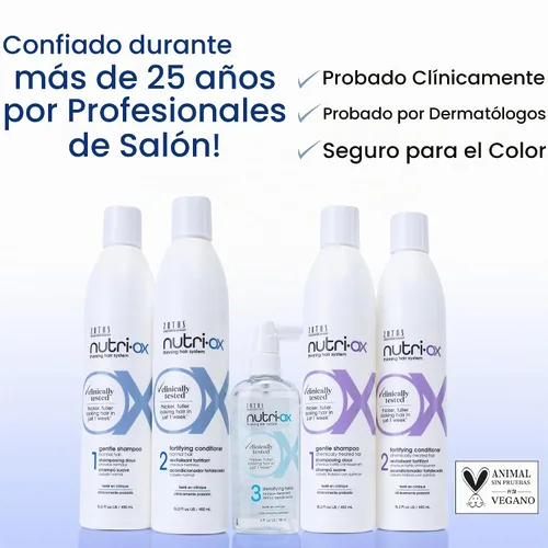 Vista 6 de NUTRI-OX Champú suave normal para adelgazar el cabello Cabello más grueso y de aspecto más completo Probado clínicamente y dermatológicamente