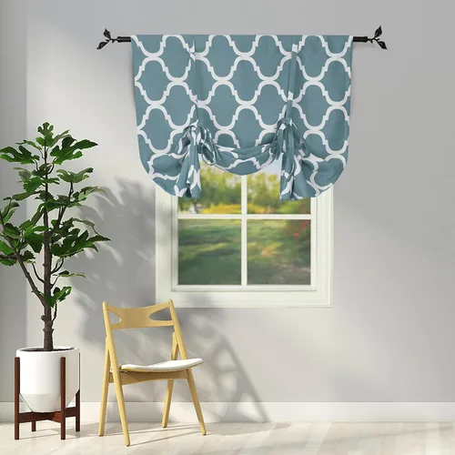 Vista 26 de Melodieux - Cortinas de bolsillo de moda marroquí para cocina, cafetería o baño, pequeñas ventanas
