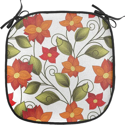 Vista 222 de Ambesonne Flamingo - Cojín de asiento para silla, diseño de fantasía exótica con elementos de vida silvestre hawaiana en colores pastel, acolchado