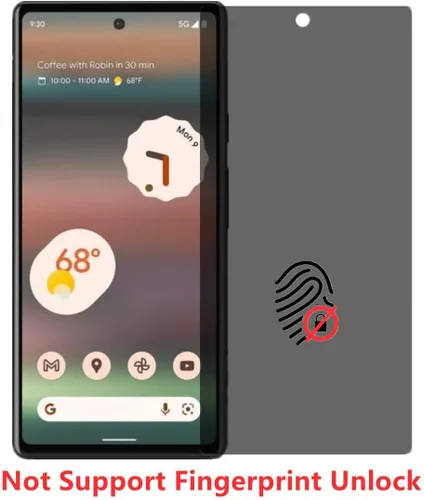 Vista 6 de Protector de pantalla de privacidad para Google Pixel 6a, [2 unidades] de vidrio templado antiespía antiarañazos para Google Pixel 6a GB62Z GX7AS