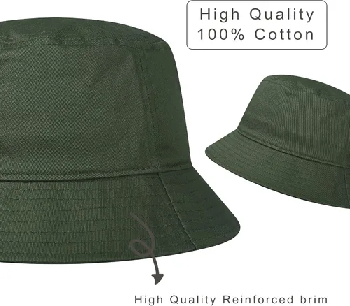 Vista 21 de GADIEMKENSD Sombrero de pescador 100% algodón, unisex, protección solar UPF 50, ligero, plegable