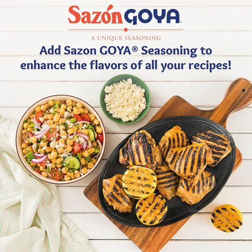 Vista 5 de Goya Sazon Ajo Y Cebolla 3.5 oz Latin Spice Blend for Poultry, Seafood, Meat and Vegetables, All Purpose Mexican Seasoning, 3.52oz Carton, Quality