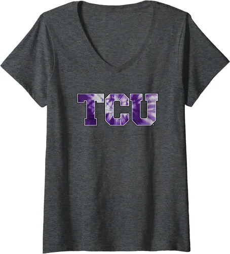 Vista 3 de TCU - Camiseta con cuello en V para mujer, Negro