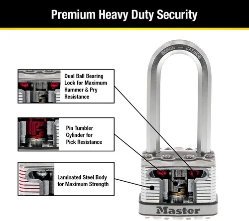 Vista 5 de Master Lock M5XDLJ Magnum Candado de Servicio Pesado con Llave, 1 Paquete