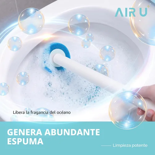 Vista 3 de AIR U+ Cepillo Desechable para Inodoro, Sistema de Limpieza de Cuenco de Inodoro con 24 Recargas de Varilla, Kit Inicial de Cepillo Limpio con 1