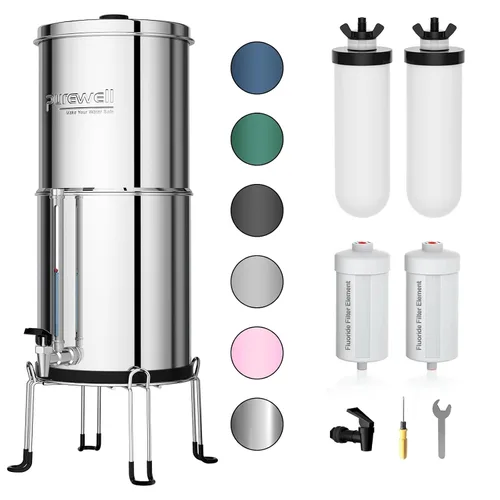 Vista 16 de Purewell Sistema de filtro de agua por gravedad de ultrafiltración de 3 etapas de 0.01 μm, certificación NSF/ANSI 42 y 372, sistema de encimera
