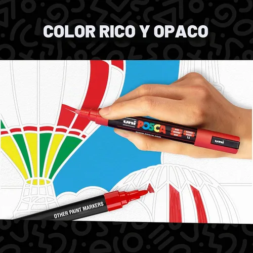 Vista 2 de POSCA® PC-5M Water-Based Acrylic Paint Markers, Medium Tip, 16 Count