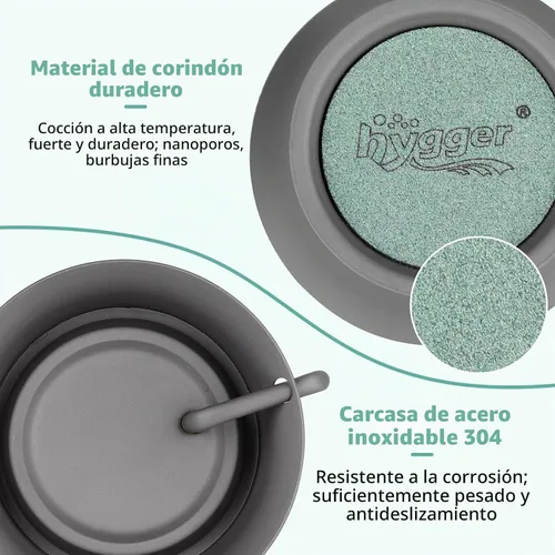 Vista 3 de hygger Piedra Difusora para Acuario, Burbujeador para Tanque de Peces con Base de Acero Inoxidable, Difusor de Oxígeno para Bombas de Aire Nano
