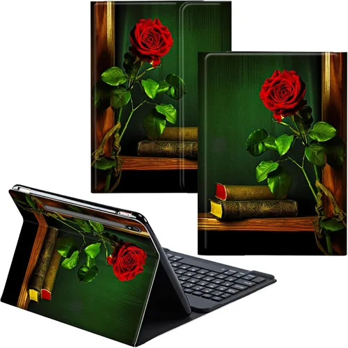 Vista 104 de Para Samsung Galaxy Tab S6 Lite Funda 2022/2020 Teclado Inalámbrico Desmontable Y Cubierta De Soporte De Cuero PU Funda Protectora Para Samsung