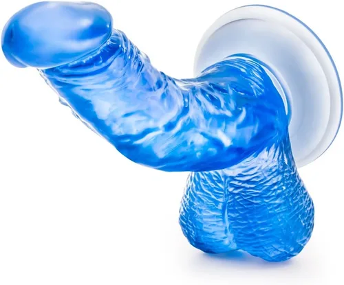 Vista 4 de Blush Novelties B Yours Sweet n' Hard 8 - Consolador curvo estimulante suave de 6 1/2 pulgadas, flexible, sin fragancia, sensación realista