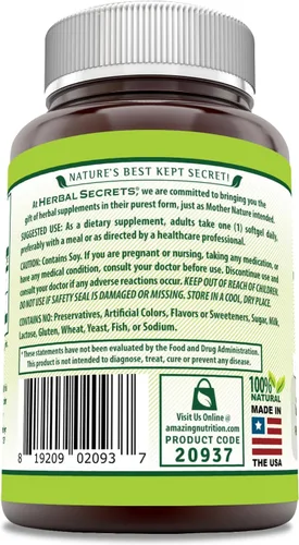 Vista 3 de Herbal Secrets Suplemento de luteína con zeaxantina 40 mg por porción 60 cápsulas blandas Sin OMG Sin gluten Fabricado en Estados Unidos
