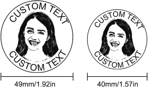 Vista 7 de Sellos personalizados autoentintados, sellos de fotos personalizados para retratos con cara y texto, suministros de oficina, negocios, sello