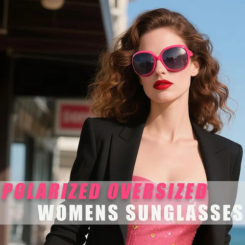 Vista 116 de Joopin Lentes de sol de gran tamaño para mujer, polarizados, grandes, para conducción, protección UV, grandes sombras
