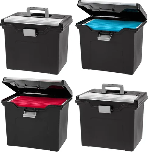 Vista 11 de IRIS - Caja de archivos hermética portátil tamaño carta, paquete de 4, transparente