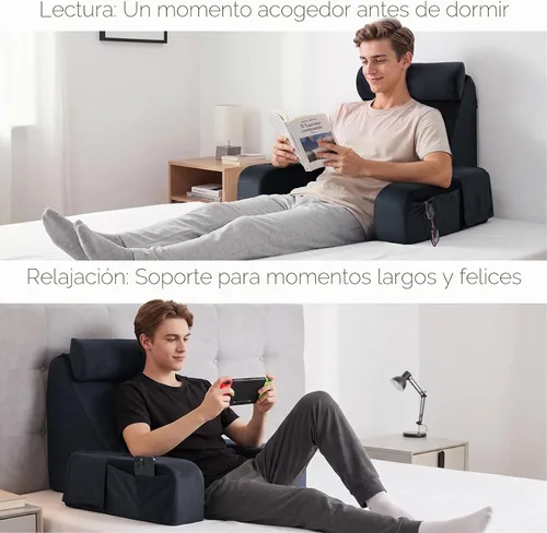 Vista 5 de ENITYA Almohada de lectura de 19 pulgadas para cama con soporte firme