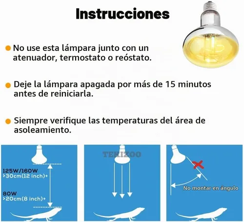Vista 6 de UVA UVB Lámpara solar de alta intensidad autobalastizada lámpara de calor para reptiles y anfibios (80W)
