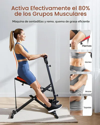 Vista 2 de VEVOR Squat Machine, Deep Squat Rowing Machine for Home, Easy Setup & Foldable Exercise Equipment, Glute Trainer Machine with 2/3 High-Strength