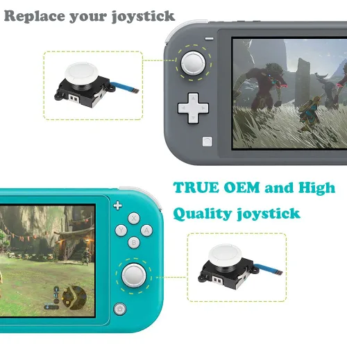 Vista 2 de Replacement Joystick for Switch Lite, 19pcs Analog Stick Thumbstick Parts Repair Tool Kit Accessories for Switch Lite Nintendo Switch Switch OLED