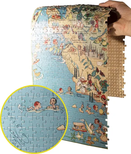 Vista 3 de Rompecabezas de mapa de madera de Florida para adultos Estados Unidos de mapa del estado Decorar juegos de rompecabezas de 500 piezas