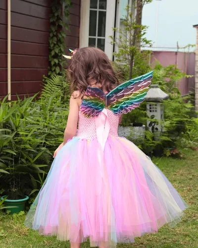 Vista 6 de MDYCW Princess Dress Up Birthday Party Fairy Costume for Toddler Girls Special Occasion Dresses Pageant Ball Gown