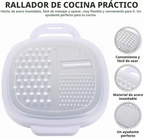 Vista 5 de Rallador de queso con recipiente, rallador de queso con mango para caja de cocina