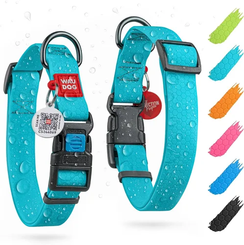 Vista 24 de WAUDOG Collar de Perro Impermeable - Collar de Perro Ajustable para Perros Grandes, Pequeños y Medianos - Collar de Perro Desmontable Impermeable