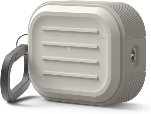 Vista 9 de elago Armor Case Compatible con AirPods Pro 3 Case - Mosquetón incluido, compatible con carga inalámbrica, resistente a golpes, protección completa