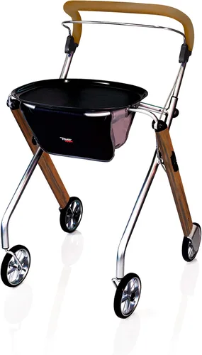Vista 8 de Stander Let's Go - Andador para interiores, ligero de cuatro ruedas estilo europeo con bandeja, ayuda de movilidad plegable para personas mayores