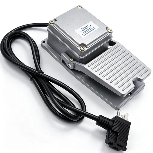 Vista 8 de Twidec /10A 250VAC momentáneo antideslizante plástico pedal interruptor SPDT NO NC manos libres negro interruptor de pie para CNC industrial con 3.3