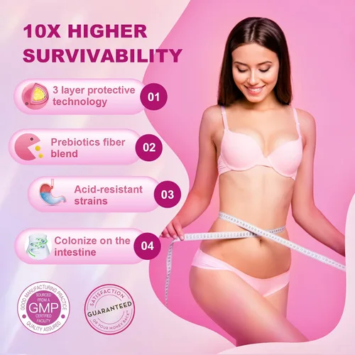Vista 4 de OMOGS 2 probióticos para mujer, con extracto de arándano, prebióticos orgánicos y vitamina C, 90 mil millones de UFC, 18 cepas, ayudan a aumentar