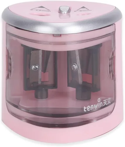 Vista 5 de SEIWEI Sacapuntas eléctrico automático para lápices de colores de 0.236-0.315 in/0.354-0.472 in, diseño de doble agujero, para adultos, niños, uso
