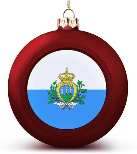 Vista 15 de Adornos de bolas de Navidad con bandera de Corea del Sur para Navidad, bolas de Navidad de estilo dorado para decorar 1 unidad