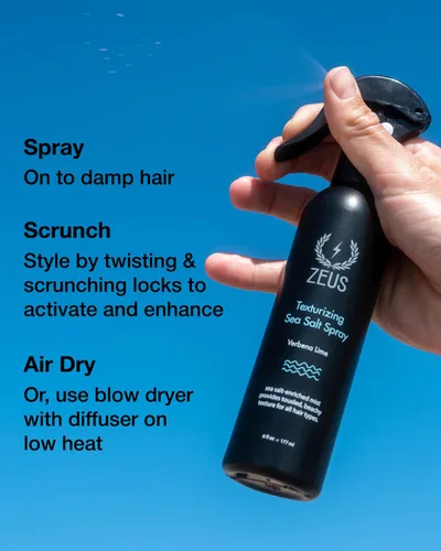 Vista 4 de ZEUS Spray texturizante para el cabello con sal marina, vaporizador profesional para dar volumen y peinar, mejora la textura y el volumen