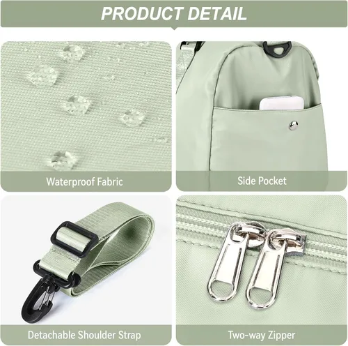 Vista 4 de Weekender Gym - Bolsas de lona para mujer con neceser, A-verde