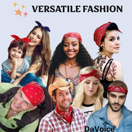 Vista 7 de Bandanas grandes para hombres y mujeres, bandana de vaquero de cachemira, pañuelos, pañuelos para el pelo para niños, paquete de 3
