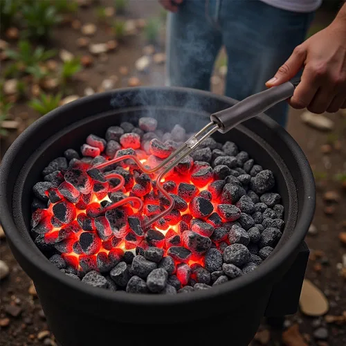Vista 7 de Arrancador de carbón eléctrico, ASNAMA 800W Parrilla Encendedor de fuego